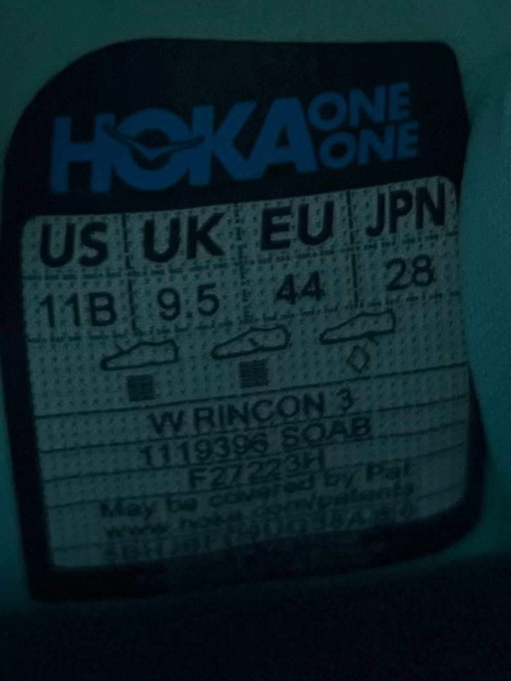 Hoka One One Rincon 3 Womens Size 11 Running Shoes Sneakers Sunlit Ocean - Picture 8 of 9